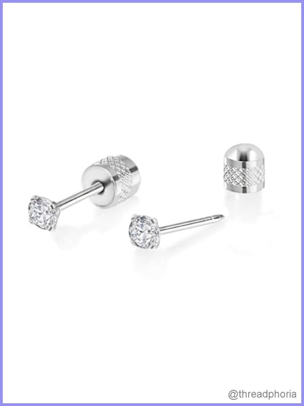Titanium Threadless Flat Back Stud Earrings Hypoallergenic Cartilage Helix